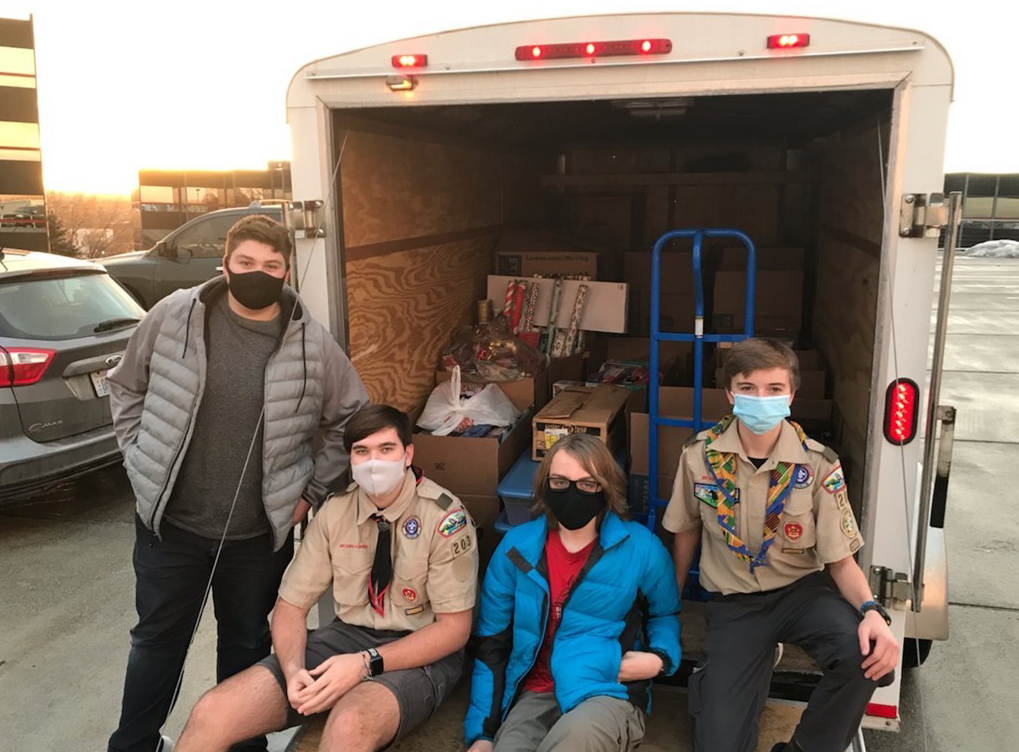 Eagle Scout with Trailer Full of Toys