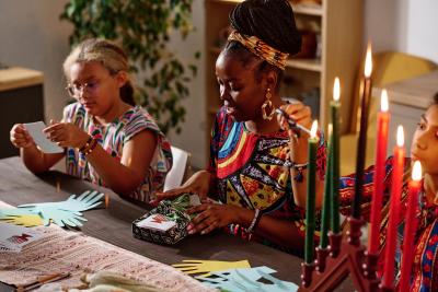 Youth doing crafts