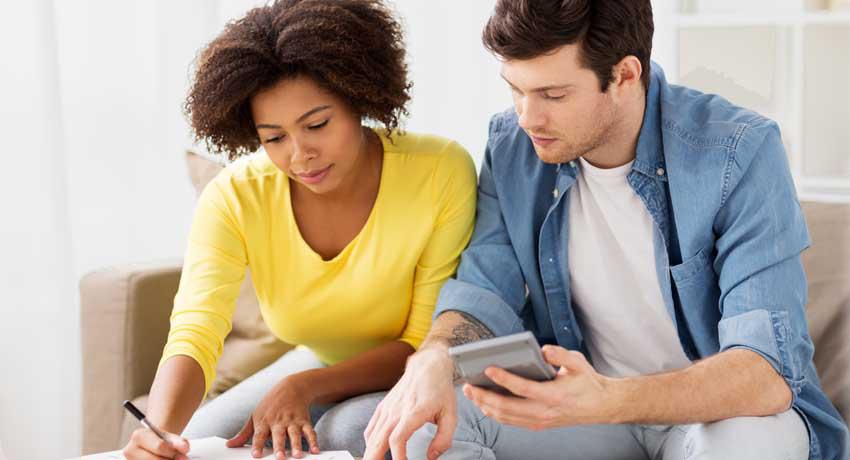 Couple doing paperwork