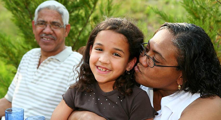 grandparents and child