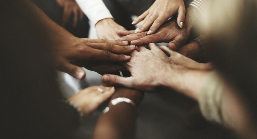 group of hands