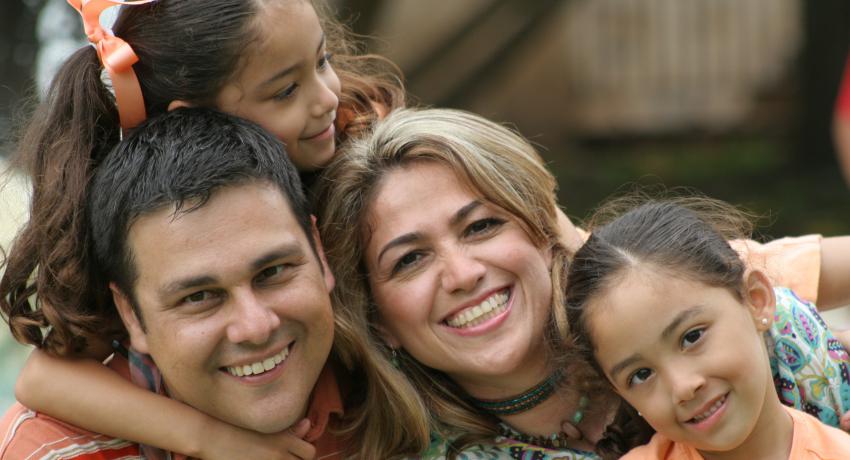 parents and two young daughters