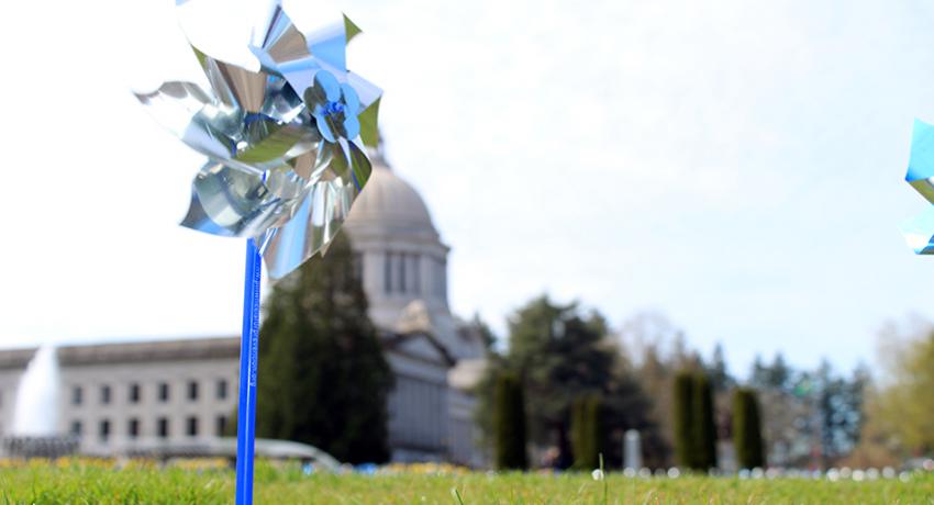 pinwheel at state capitol building