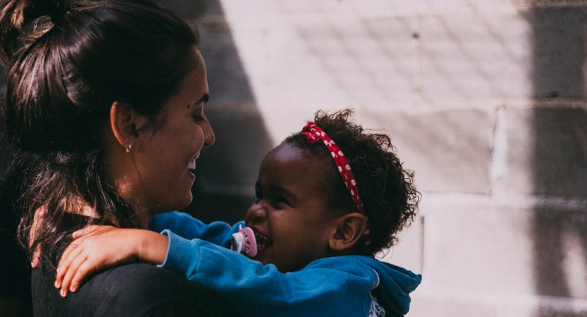 woman and small child